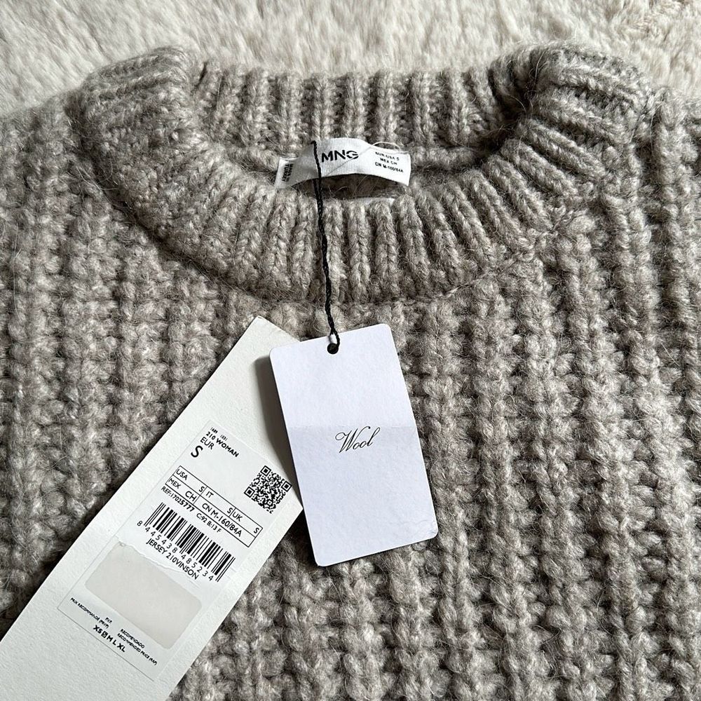 Mango Chunky Sweater Grey Size S - Picture 7 of 9